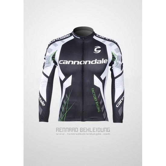 2012 Fahrradbekleidung Cannondale Shwarz und Wei Trikot Langarm und Tragerhose